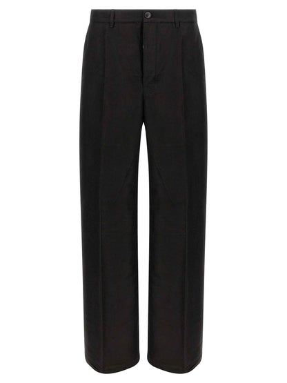 Black Ramie Casual Pants