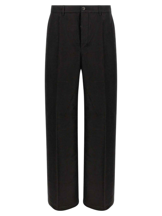 Black Ramie Casual Pants