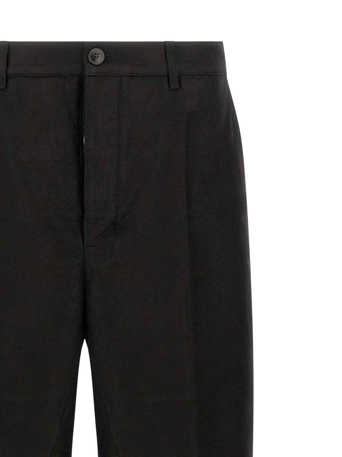Black Ramie Casual Pants