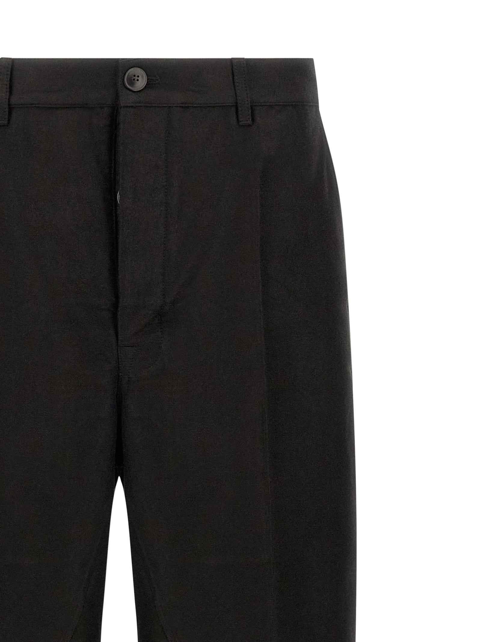 Black Ramie Casual Pants