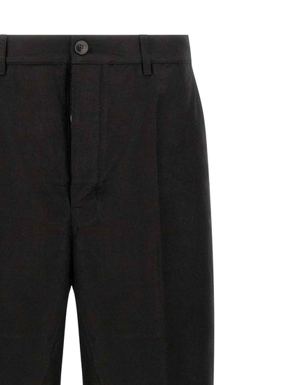 Black Ramie Casual Pants