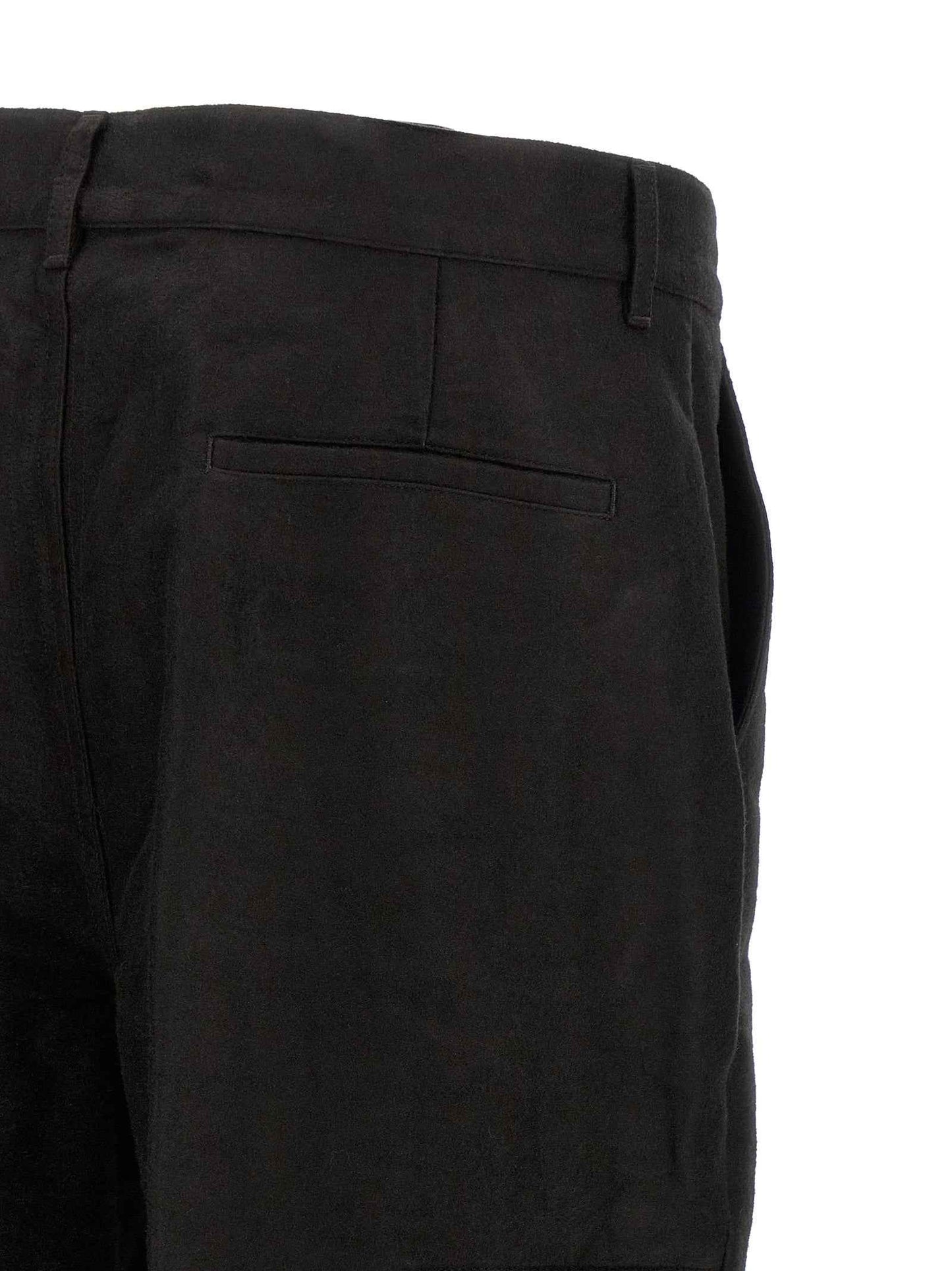 Black Ramie Casual Pants