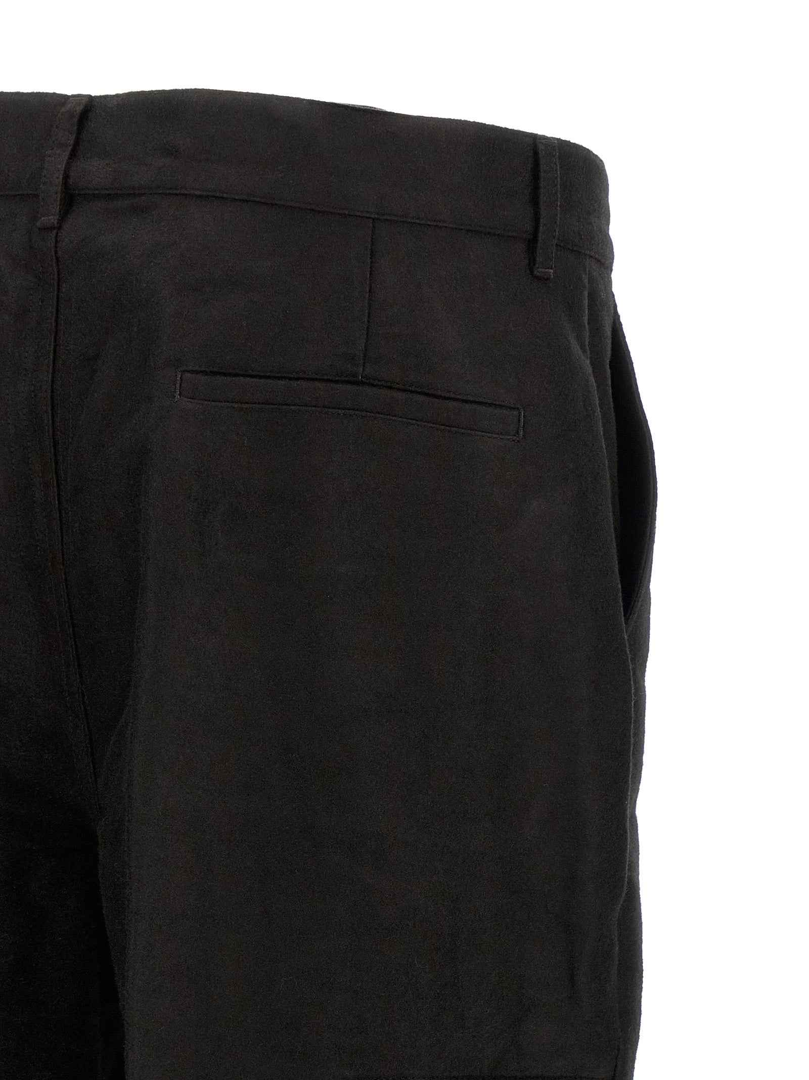 Black Ramie Casual Pants