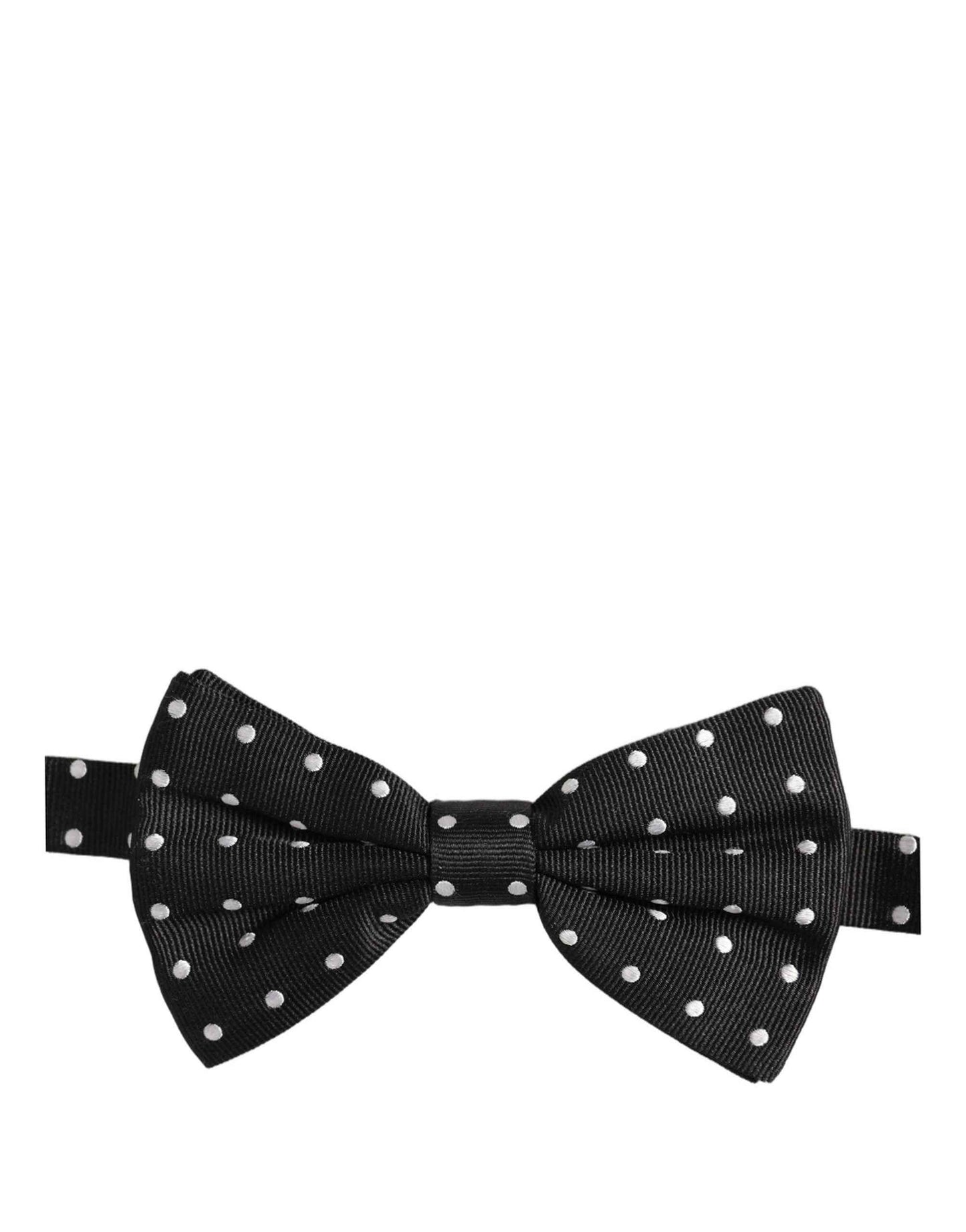 Black White Polka Dot Adjustable Neck Papillon Bow Tie
