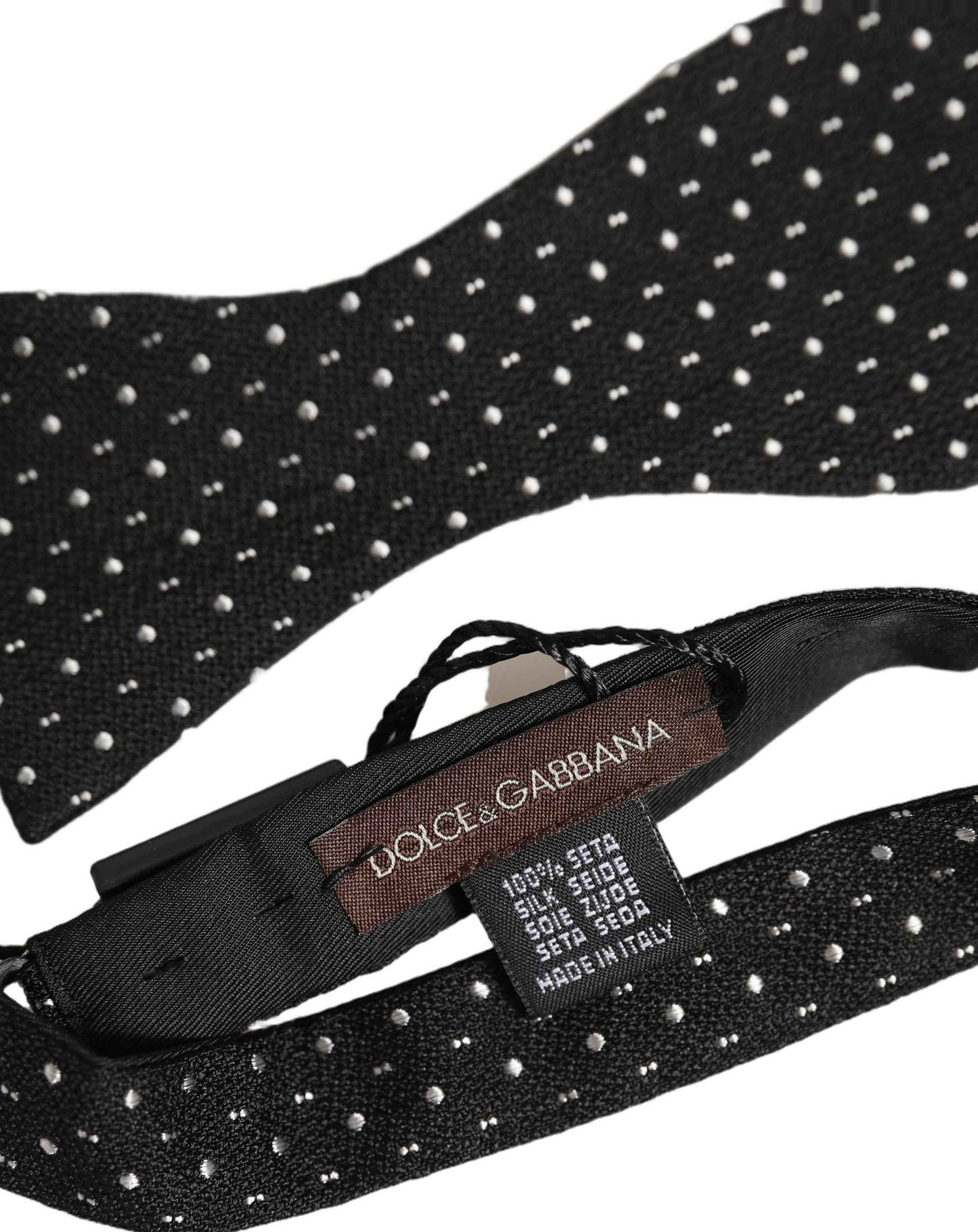 Black White Polka Dot Adjustable Neck Papillon Bow Tie