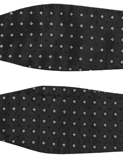 Black White Polka Dot Adjustable Neck Papillon Bow Tie