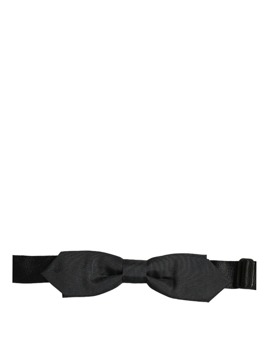 Men Black Polyester Adjustable Neck Papillon Bow Tie