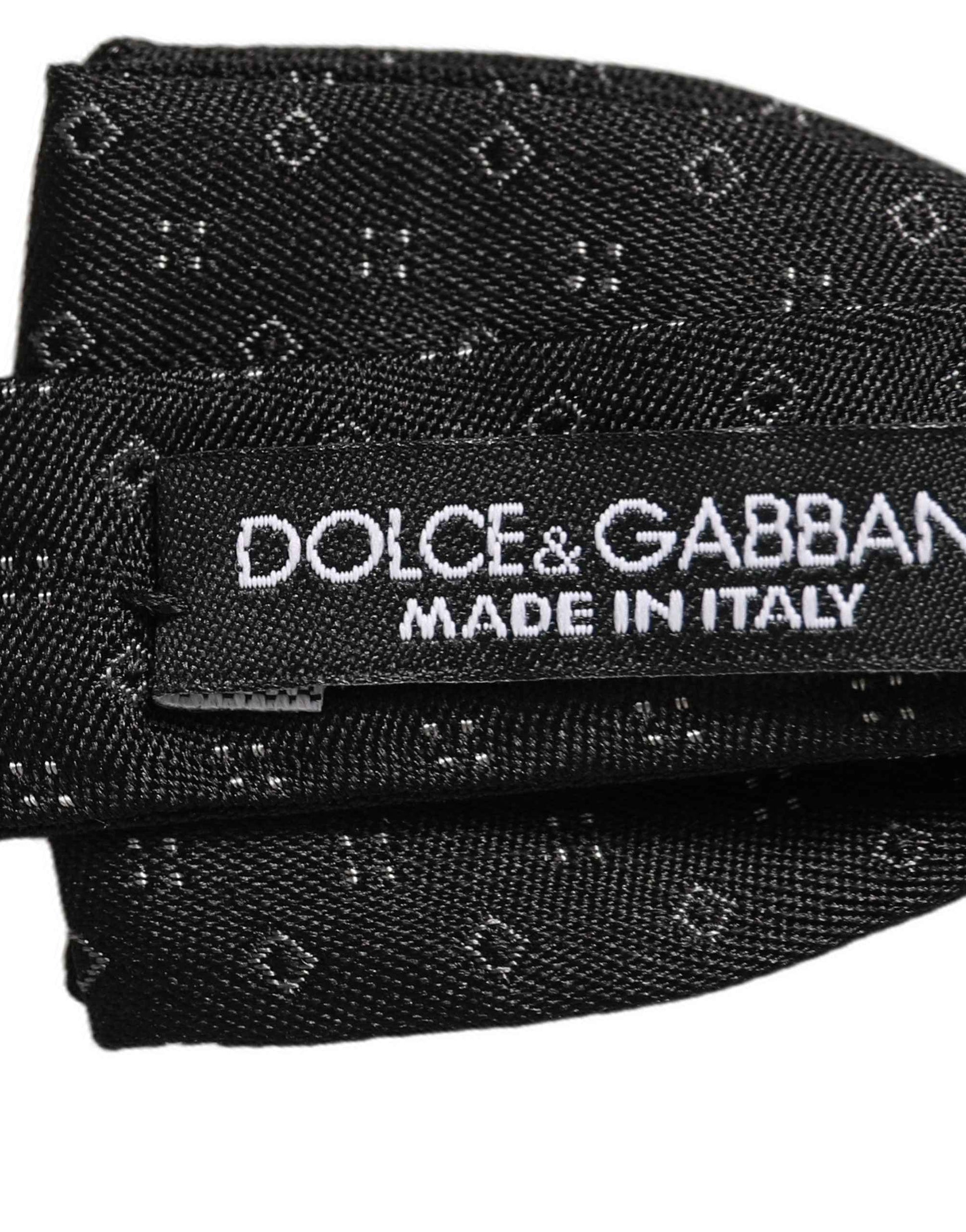 Black Diamond Pattern Adjustable Neck Papillon Bow Tie