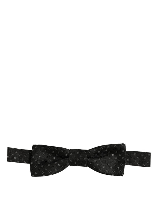 Black Diamond Pattern Adjustable Neck Papillon Bow Tie