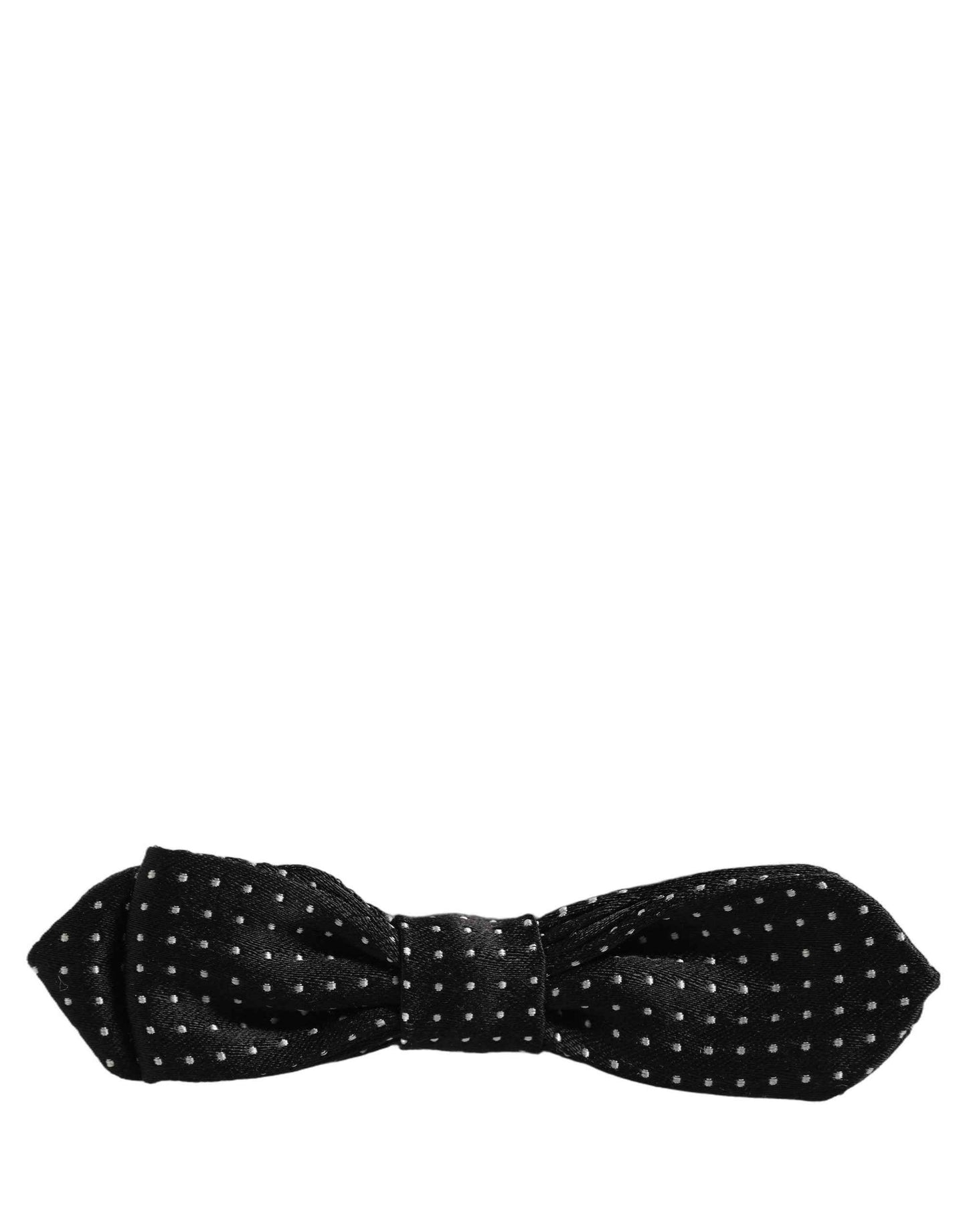 Black White Polka Dot Adjustable Neck Papillon Bow Tie