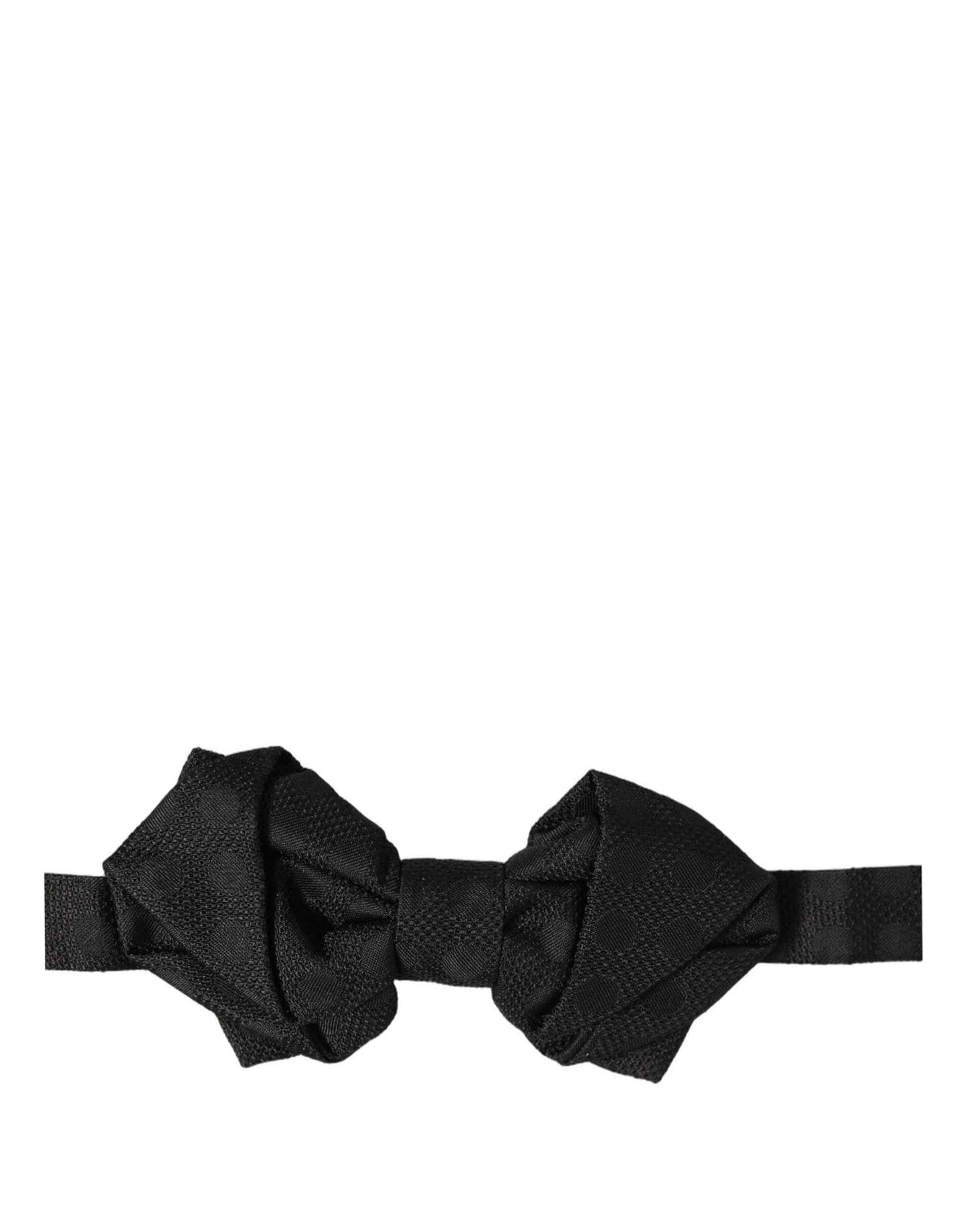 Men Black 100% Silk Adjustable Neck Papillon Bow Tie