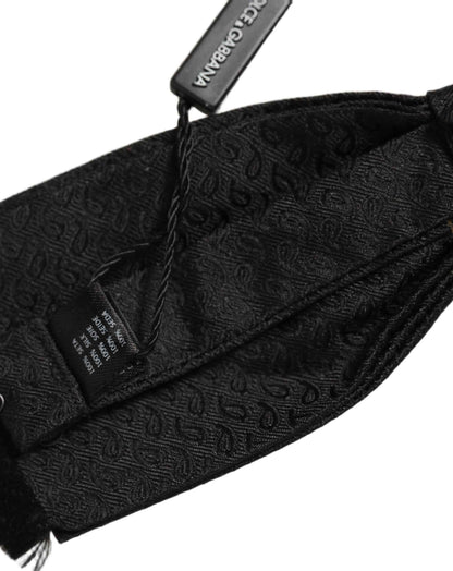 Men Black 100% SIlk Adjustable Neck Papillon Bow Tie