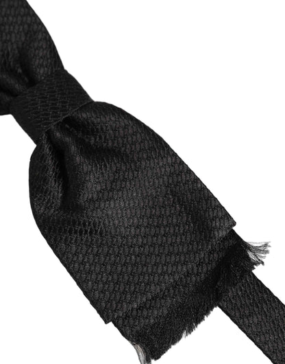 Men Black 100% SIlk Adjustable Neck Papillon Bow Tie