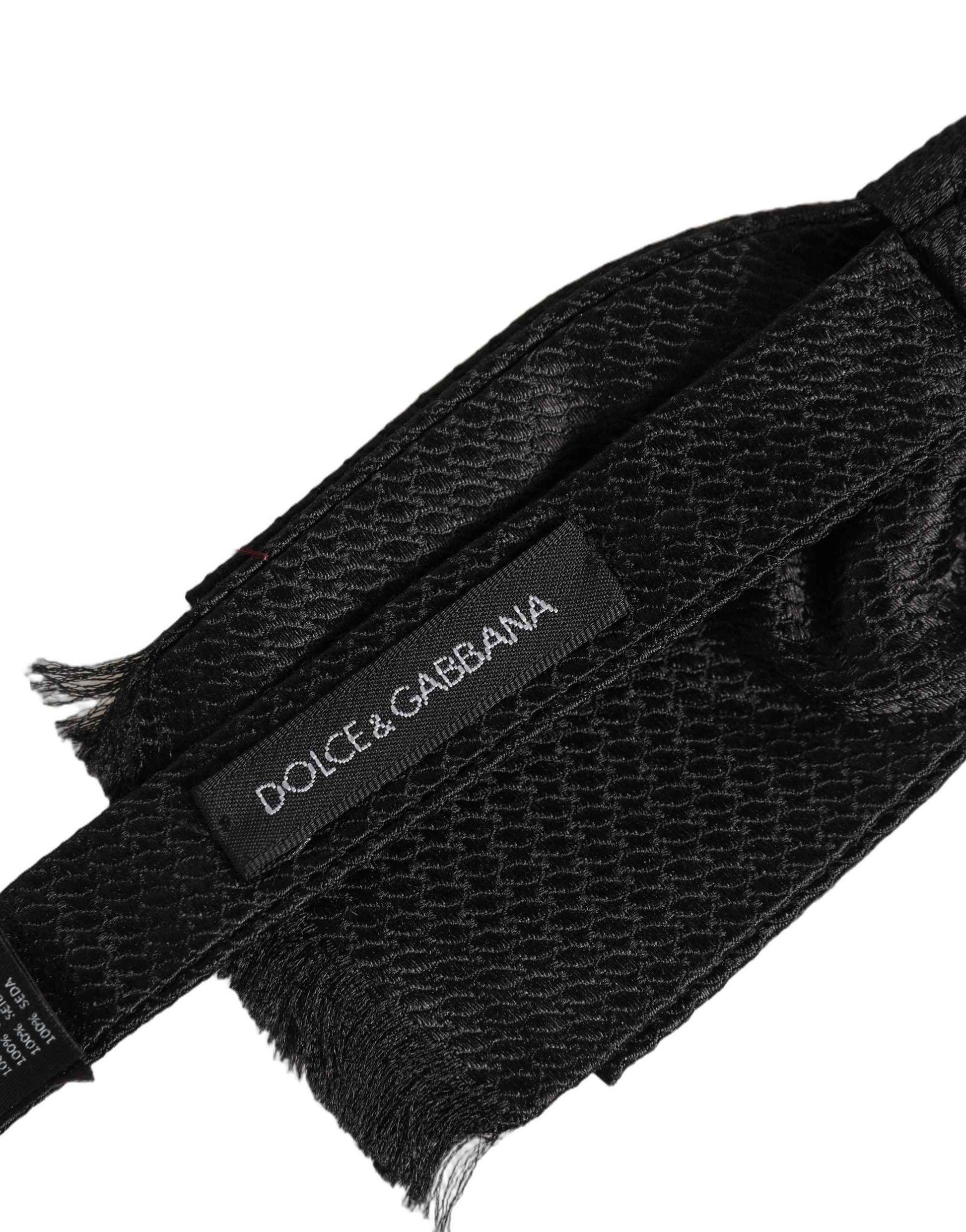 Men Black 100% SIlk Adjustable Neck Papillon Bow Tie