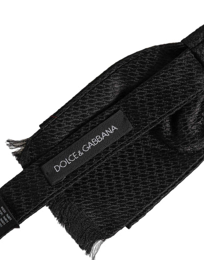 Men Black 100% SIlk Adjustable Neck Papillon Bow Tie