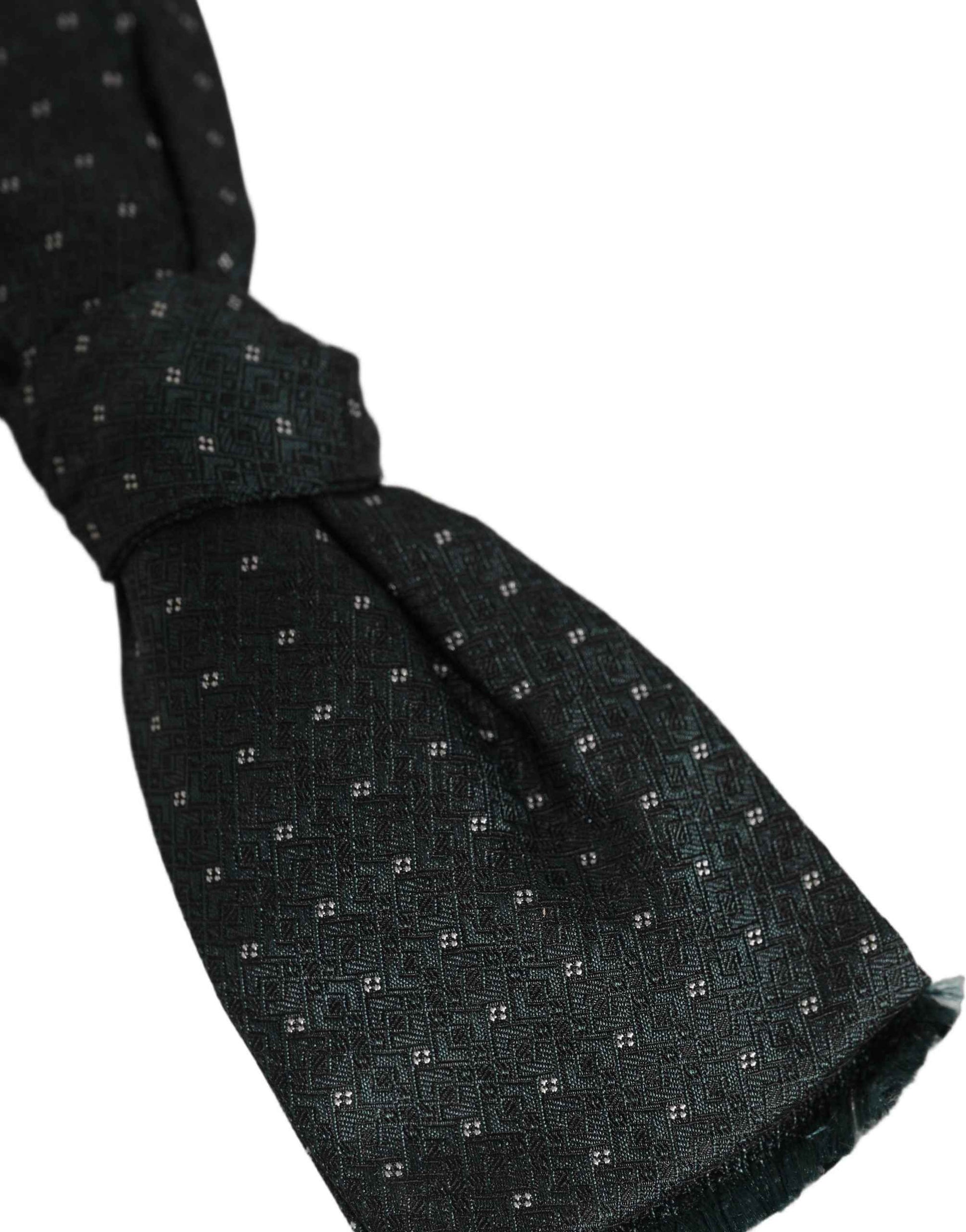 Men Green Patterned Adjustable Neck Papillon Bow Tie
