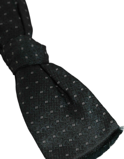Men Green Patterned Adjustable Neck Papillon Bow Tie