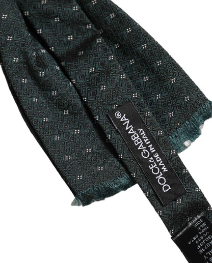 Men Green Patterned Adjustable Neck Papillon Bow Tie