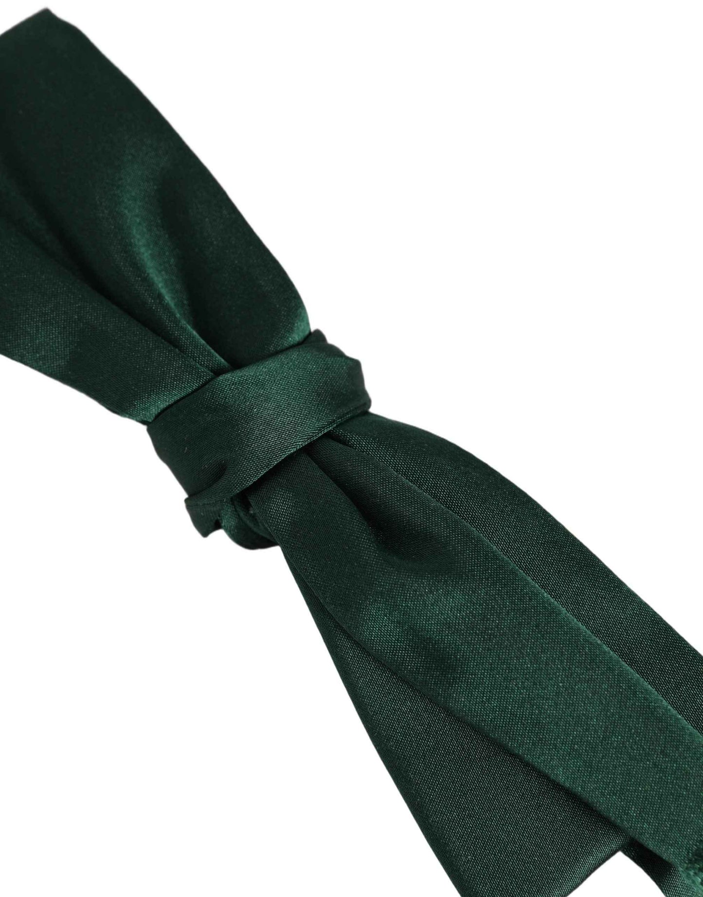 Men Dark Green Silk Adjustable Neck Papillon Bow Tie