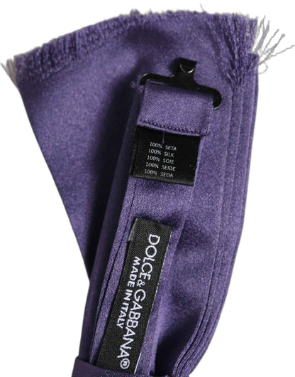 Men Purple 100% Silk Adjustable Neck Papillon Bow Tie