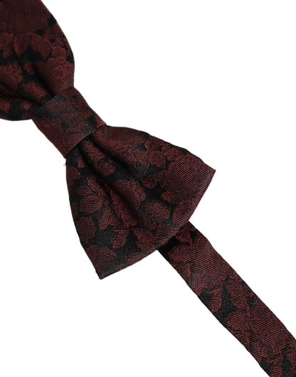 Men Maroon Floral Silk Adjustable Neck Bow Tie