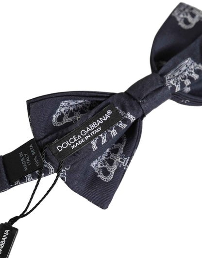 Men Black Crown Silk Adjustable Neck Papillon Bow Tie