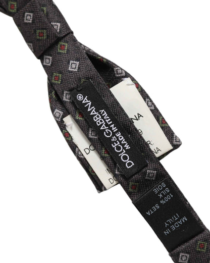 Men Dark Gray Geometric Adjustable Bow Tie