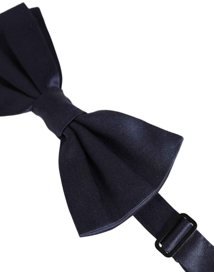 Dark Blue 100% Silk Adjustable Neck Papillon Bow Tie