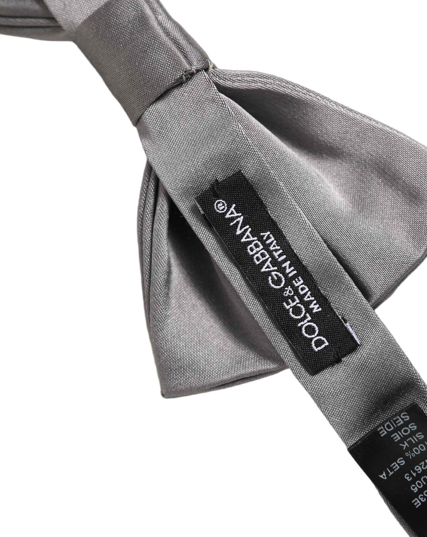 Men Gray 100% Silk Adjustable Neck Papillon Bow Tie