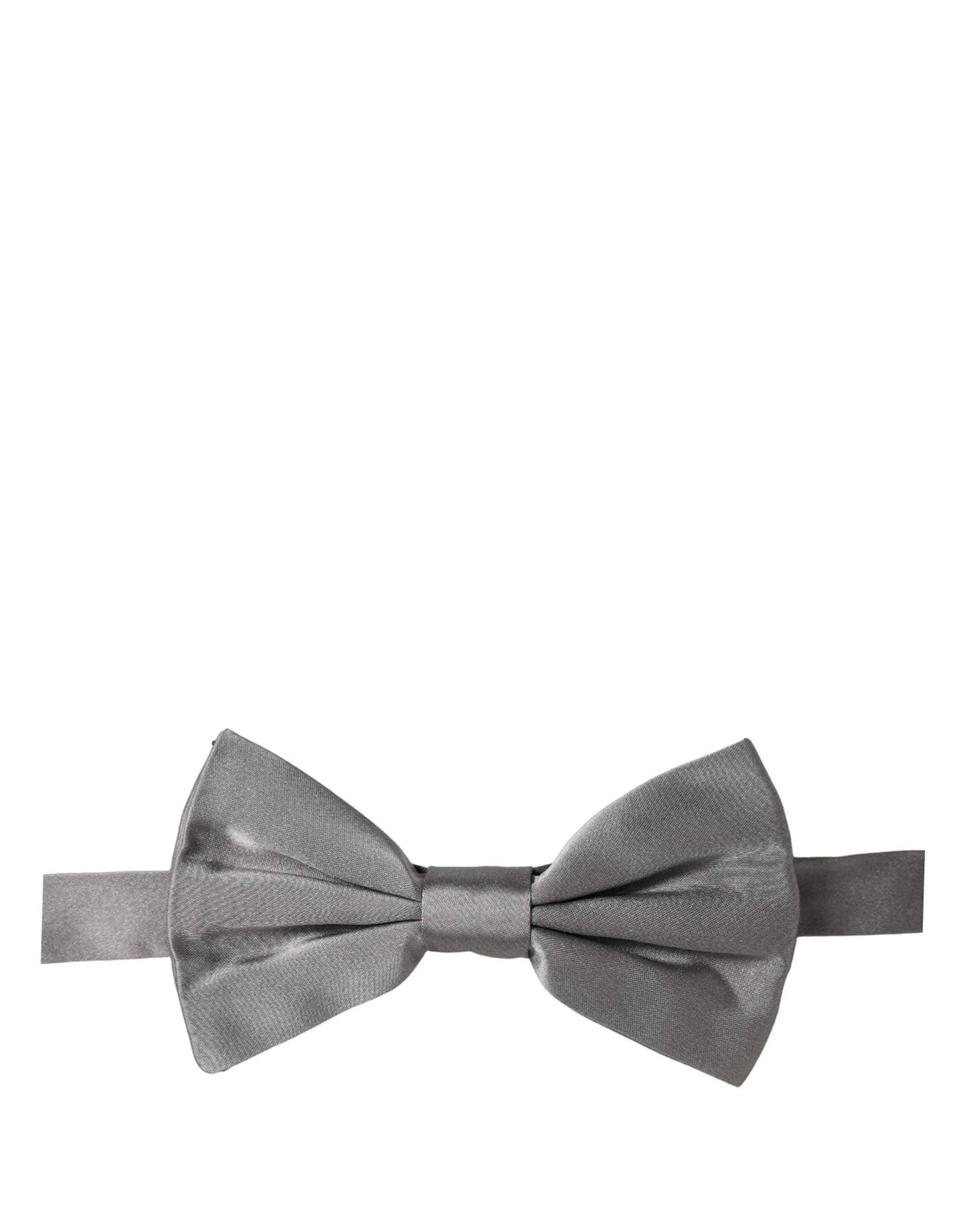 Men Gray 100% Silk Adjustable Neck Papillon Bow Tie