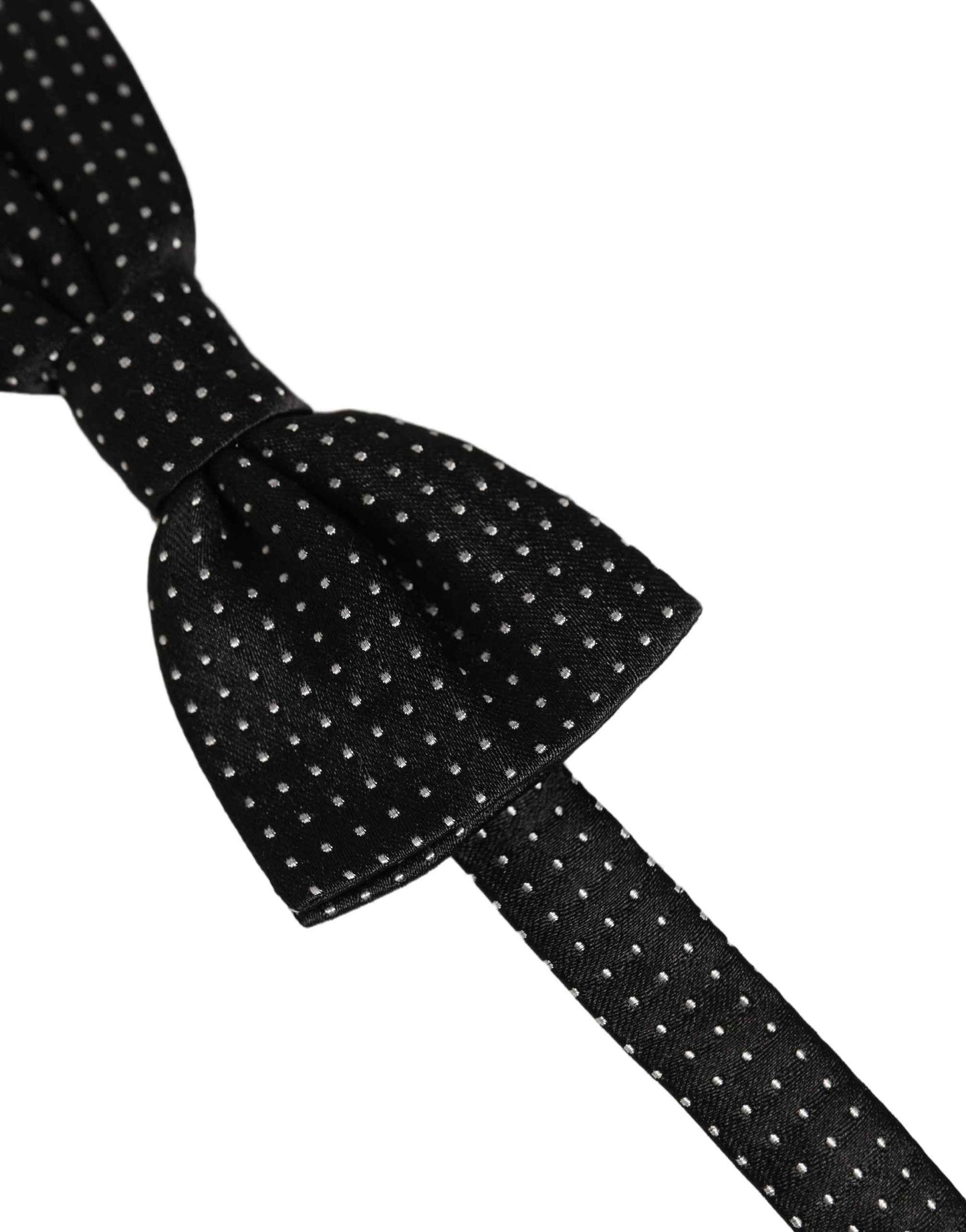 Men Black White PolkaDot Adjustable Bow Tie
