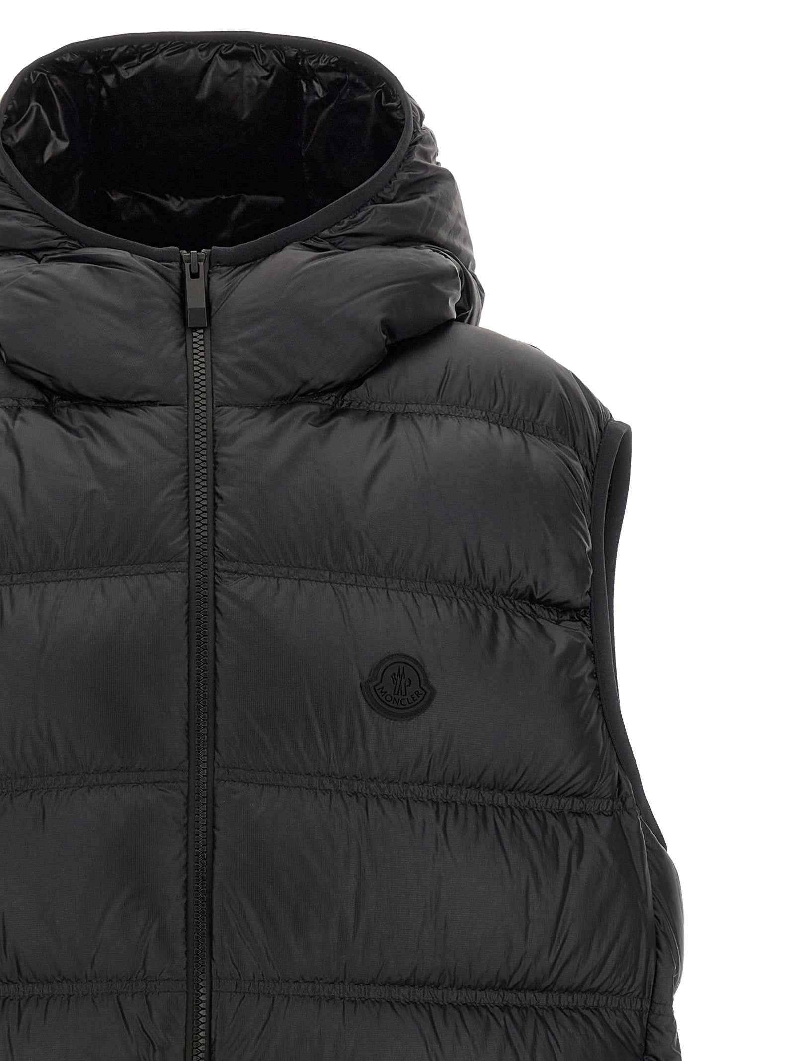Black Polyamide Sleeveless Jacket