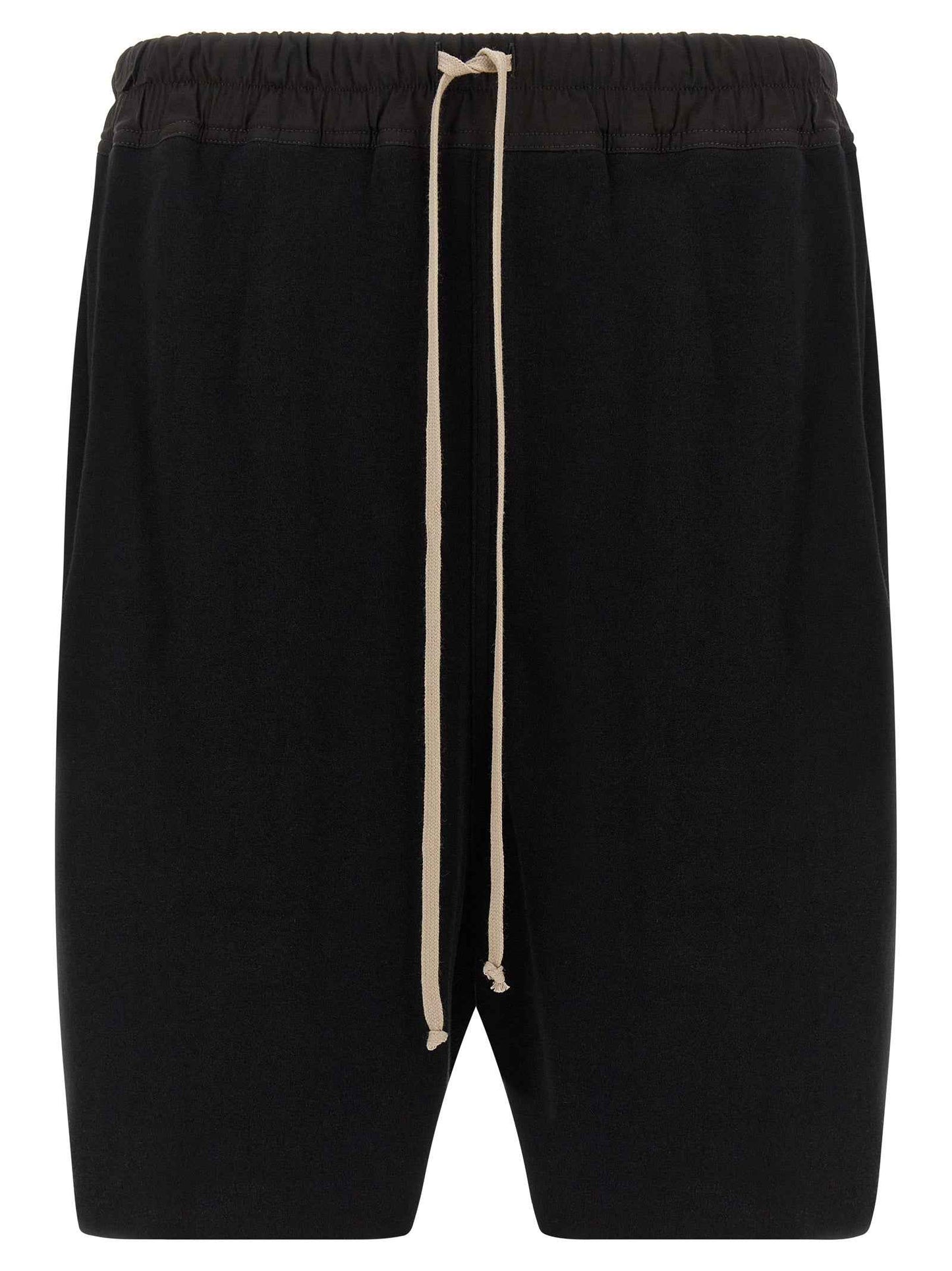 Black Cotton Bermuda Shorts
