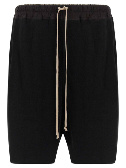 Black Cotton Bermuda Shorts