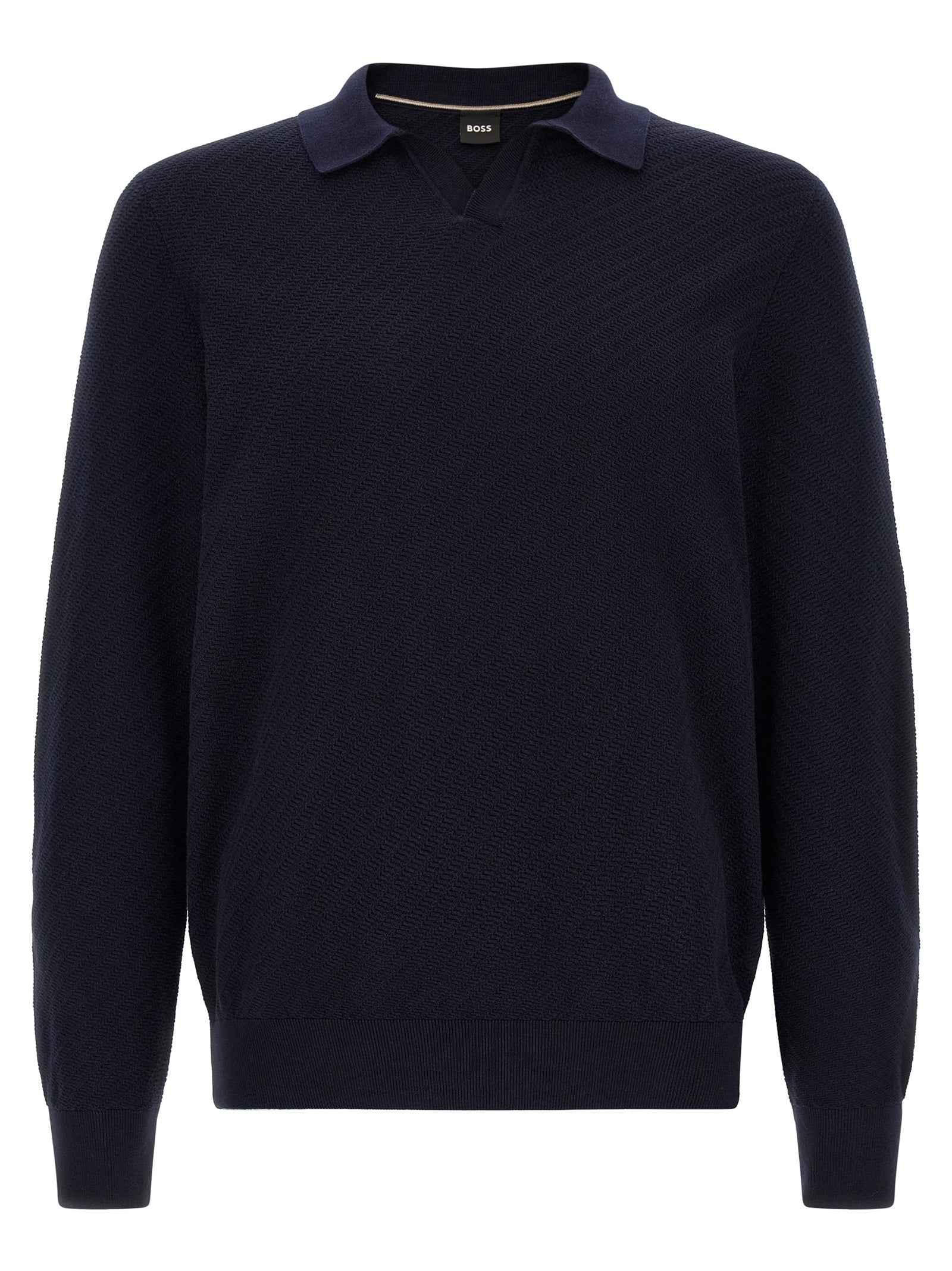 Blue Cotton Polo Shirt
