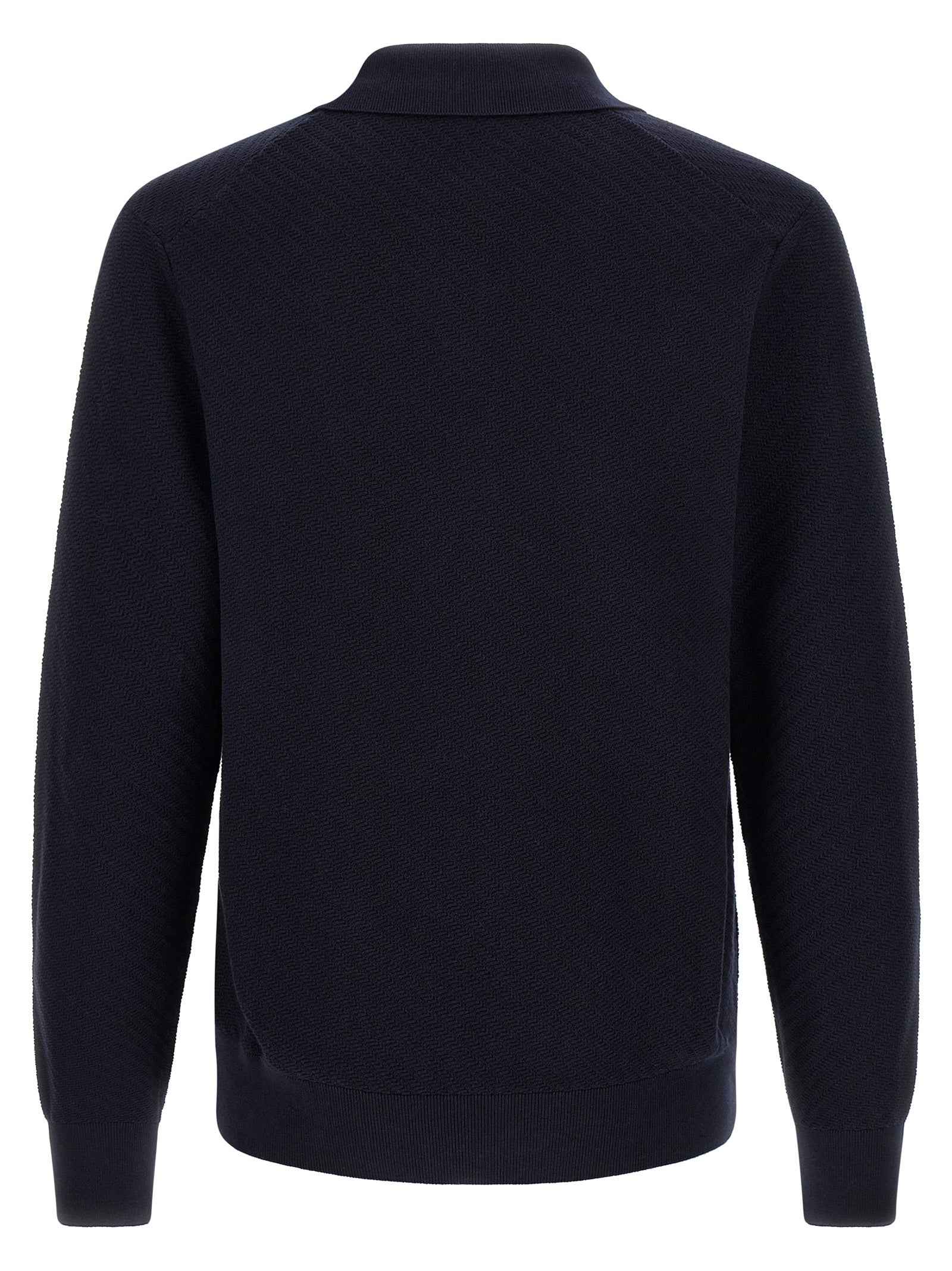 Blue Cotton Polo Shirt