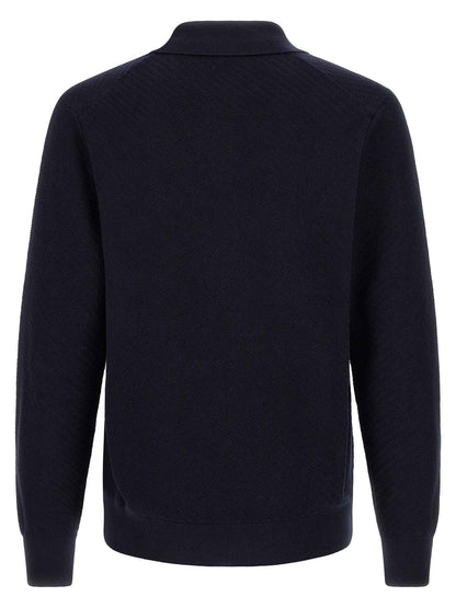 Blue Cotton Polo Shirt