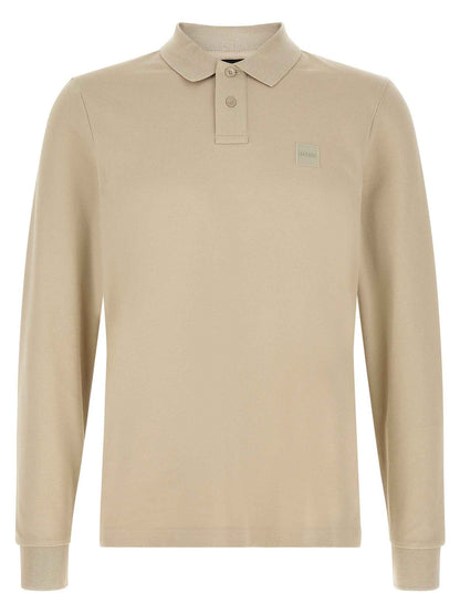 Beige Cotton Polo Shirt