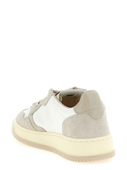 Gray Cowhide Low Top Sneakers