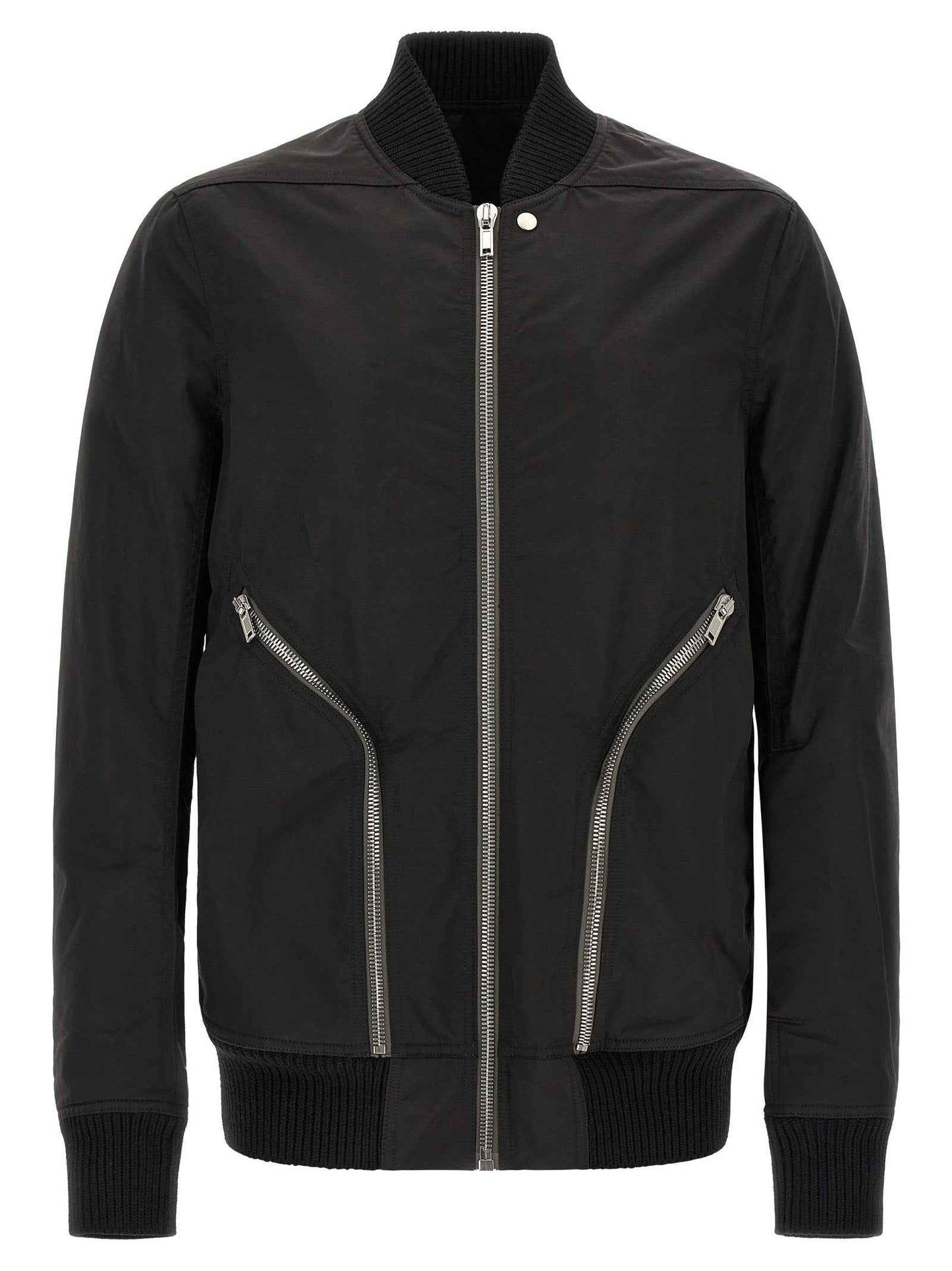 Black Nylon Bomber