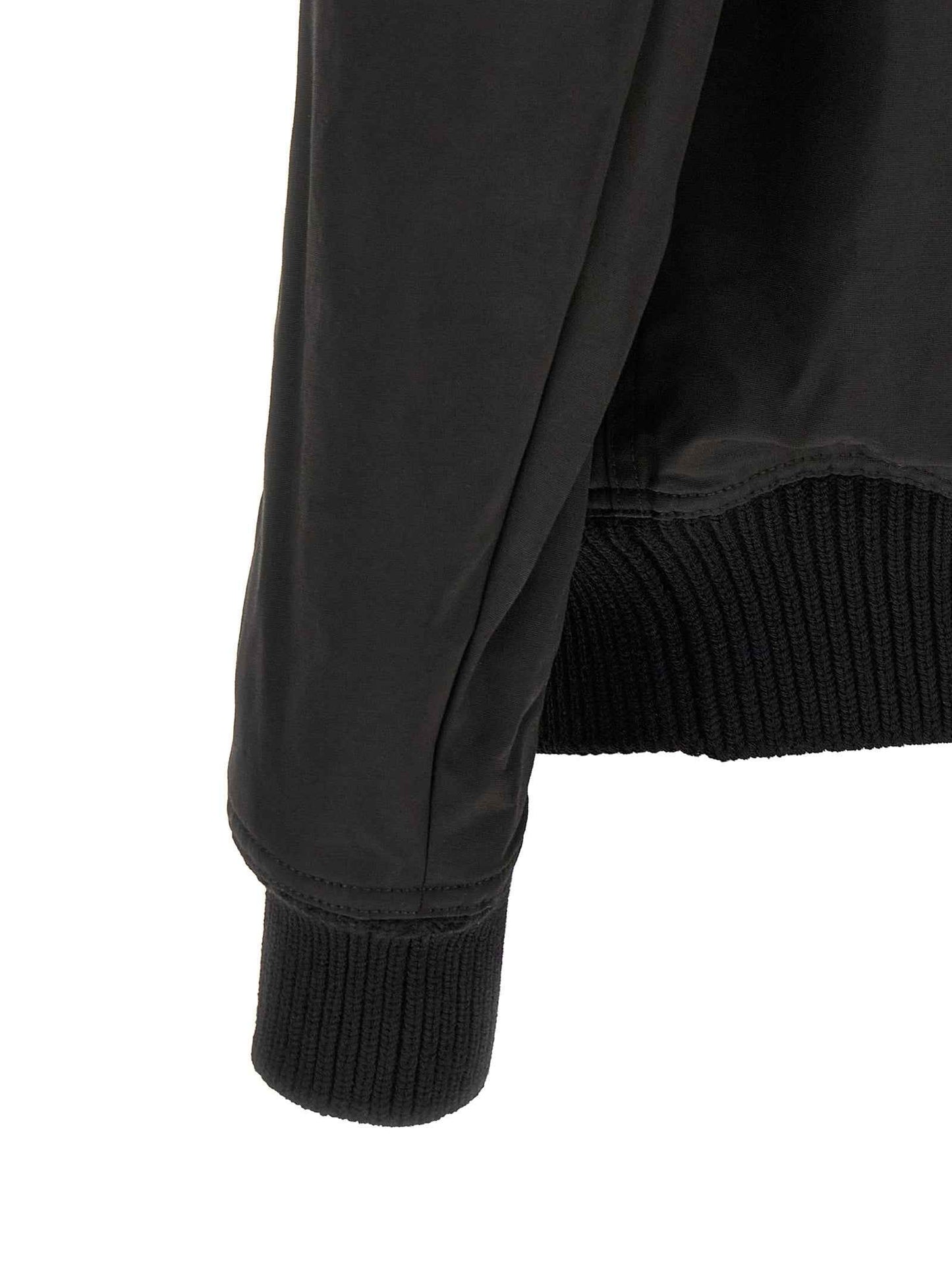 Black Nylon Bomber