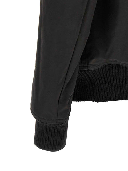 Black Nylon Bomber