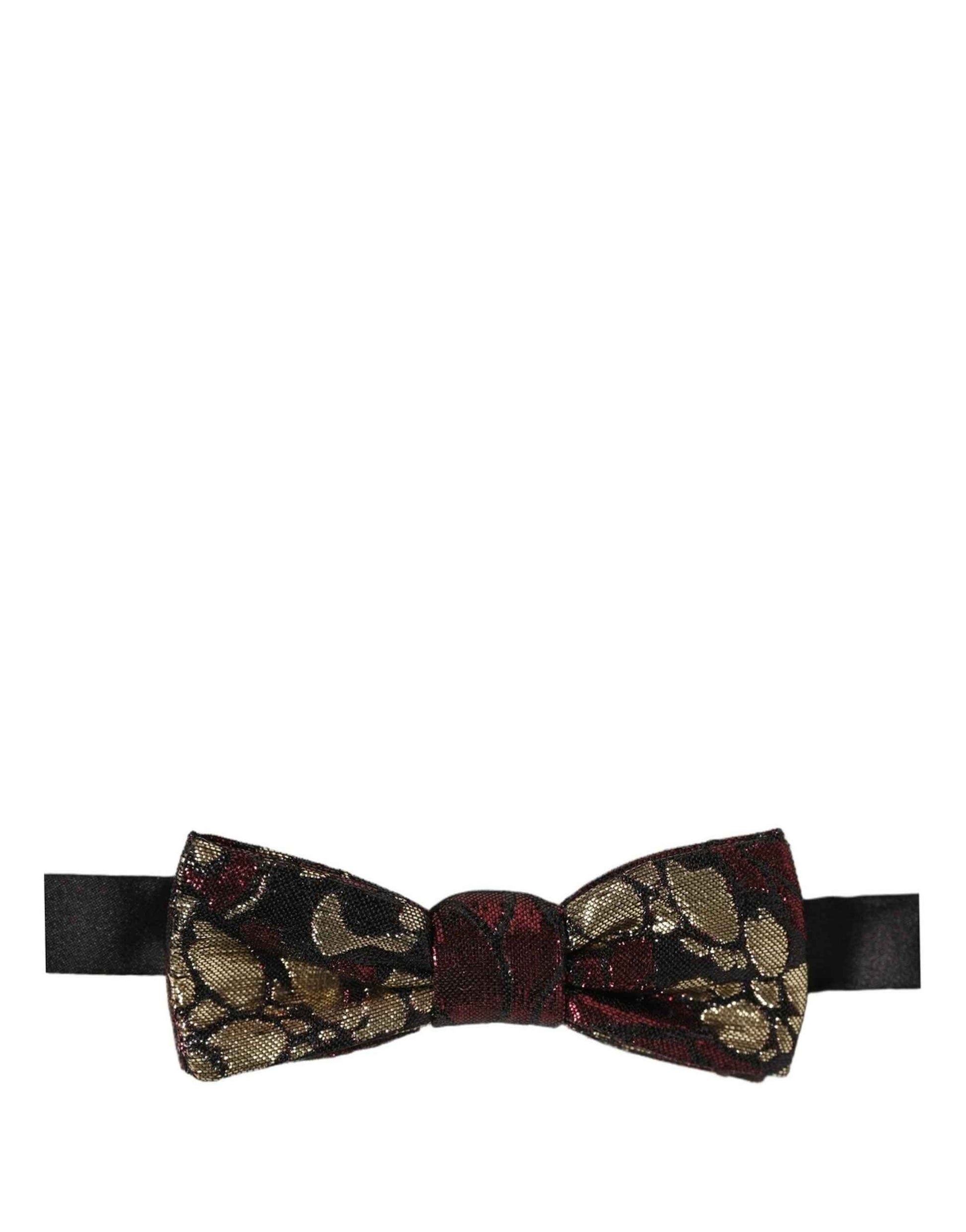 Multicolor Floral Jacquard Adjustable Neck Papillon Bow Tie