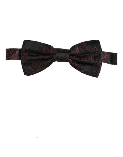 Burgundy Paisley Silk Adjustable Neck Papillon Bow Tie