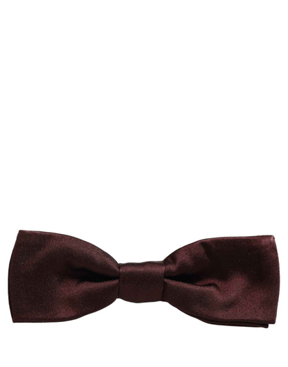 Men Brown 100% Silk Adjustable Neck Papillon Bow Tie