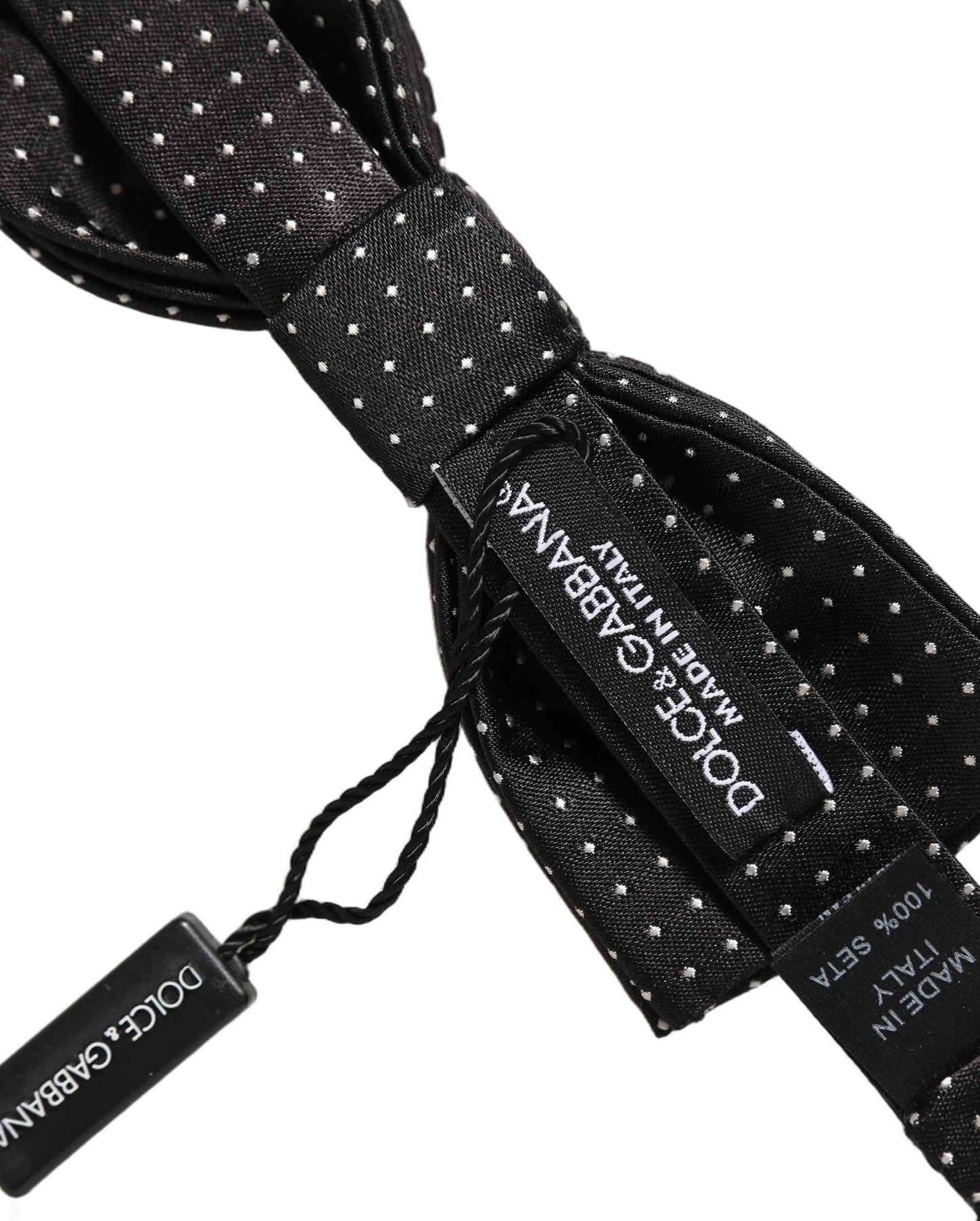Black White Polka Dot Adjustable Neck Papillon Bow Tie