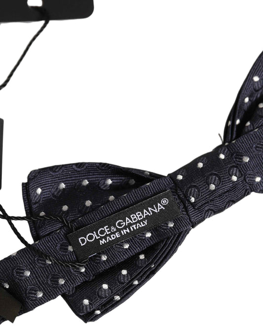 Black White Polka Dot Adjustable Neck Papillon Bow Tie