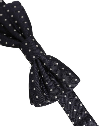 Black White Polka Dot Adjustable Neck Papillon Bow Tie
