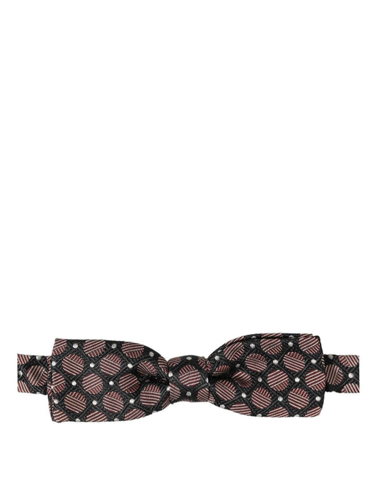 Multicolor Geometric Silk Adjustable Neck Papillon Bow Tie
