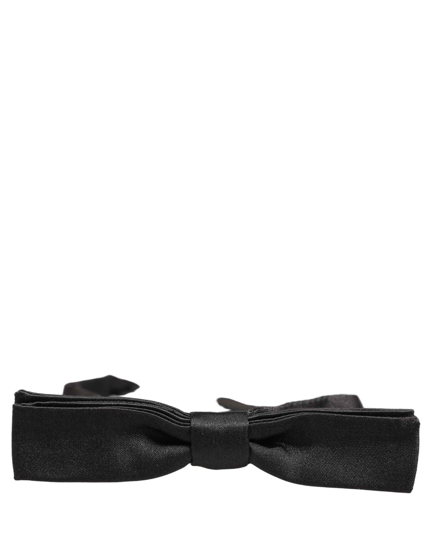 Men Black 100% Silk Adjustable Neck Papillon Bow Tie